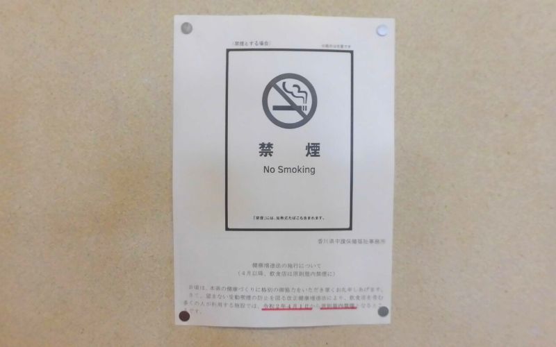 店内禁煙の表示